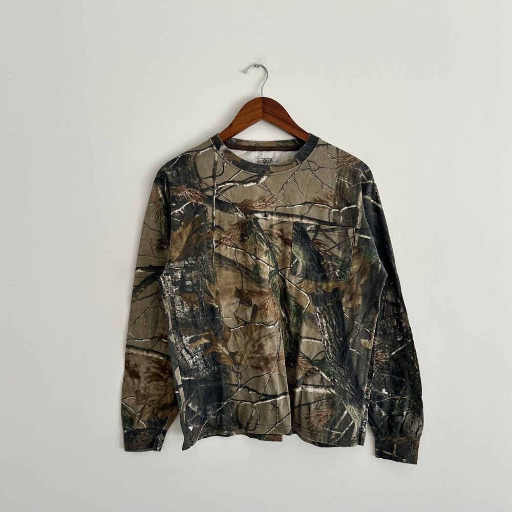Vintage Real Tree Camo Long Sleeve Tee Size Medium